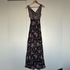 Vintage Tessuto Maxi Dress, Paisley, Made in USA, M (8-10)